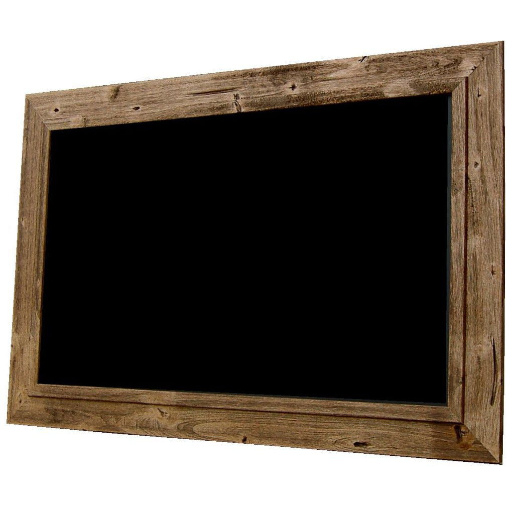 American Barnwood Black Chalkboard - Burnt Brown Barnwood Frame