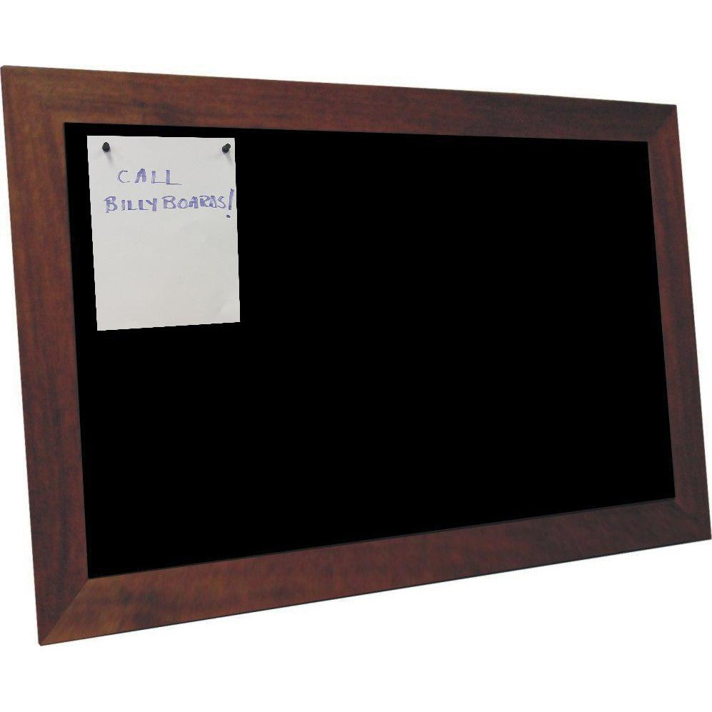 Black Magnetic Bulletin Board - Vintage Mahogany Frame