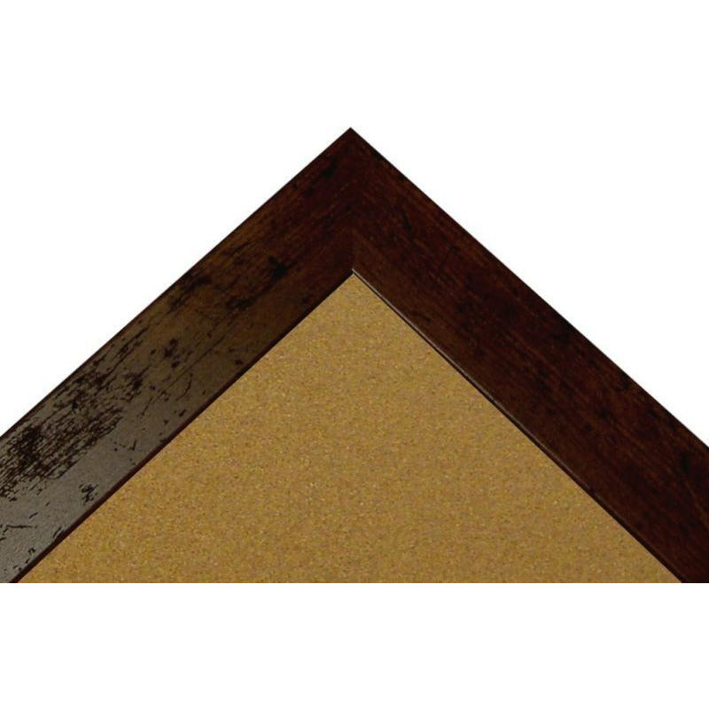 Cork Board with Medium Picture Frame - Dark Walnut Rustic Pine BW74004