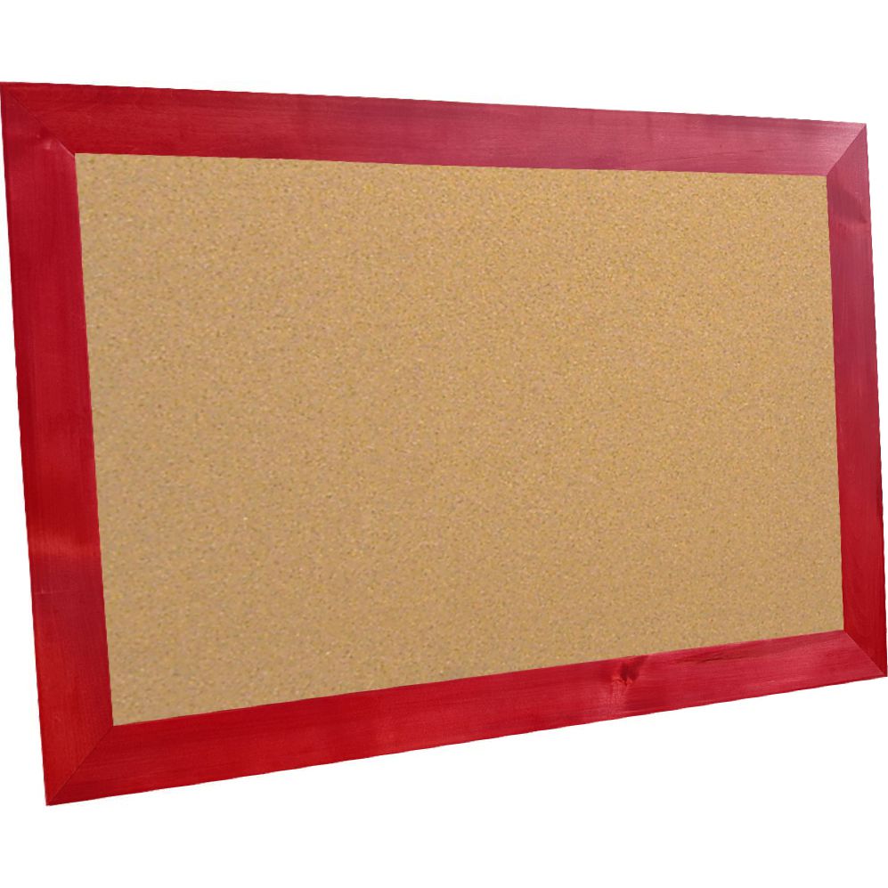 Classic Schoolhouse Cork Board - Barn Red Frame-24X24-GL1