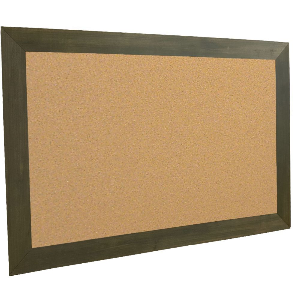 Classic Schoolhouse Cork Board - Carbon Grey Barnwood Frame