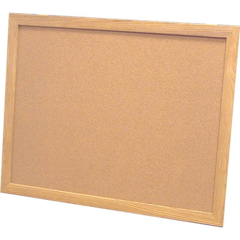 Economy Wood Framed Corkboard - Golden Oak Finish-24x60-GL4