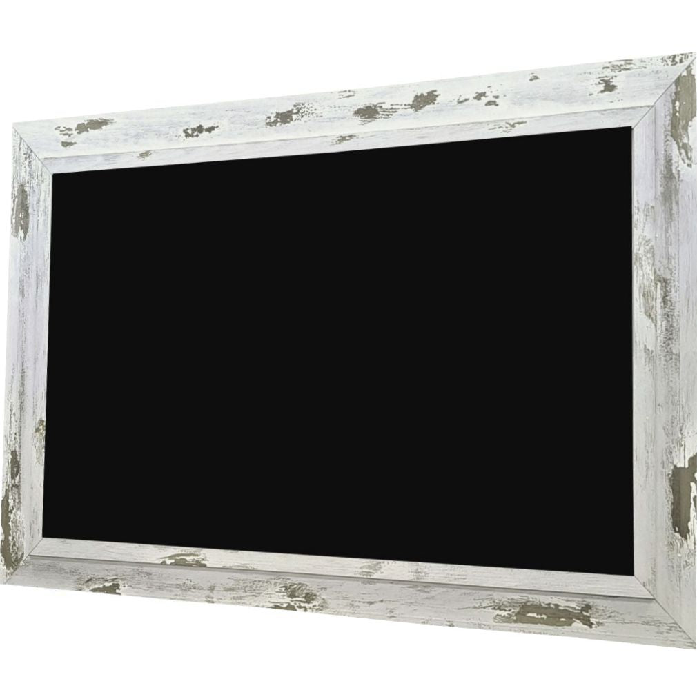 American Barnwood Black Chalkboard - Peeling White Frame