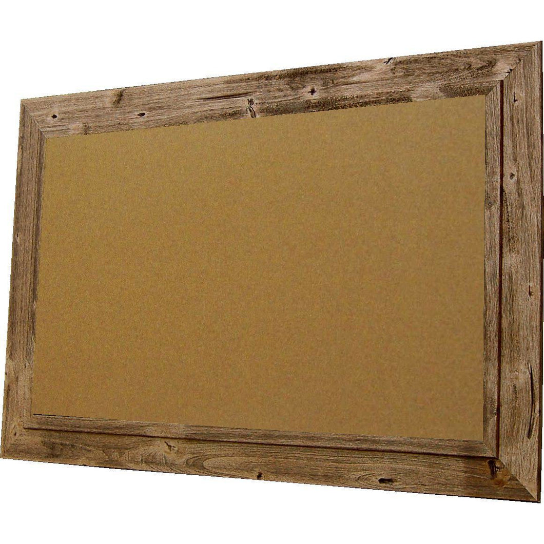 Cork Board with Wide Picture Frame - Burnt Brown Barnwood 83044-203