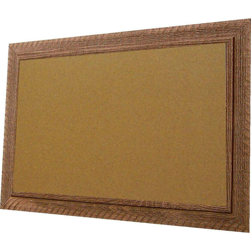 Cork Board with Wide Picture Frame - Brown Barnwood 83044-301