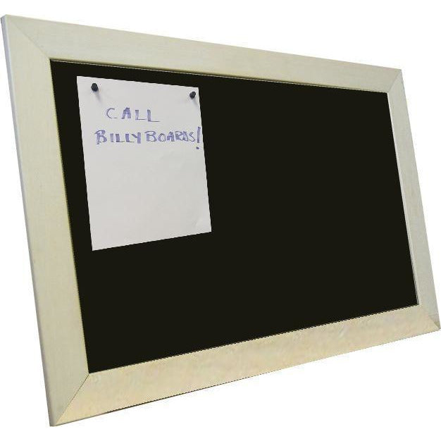 Black Magnetic Bulletin Board - Vintage Whitewash Frame