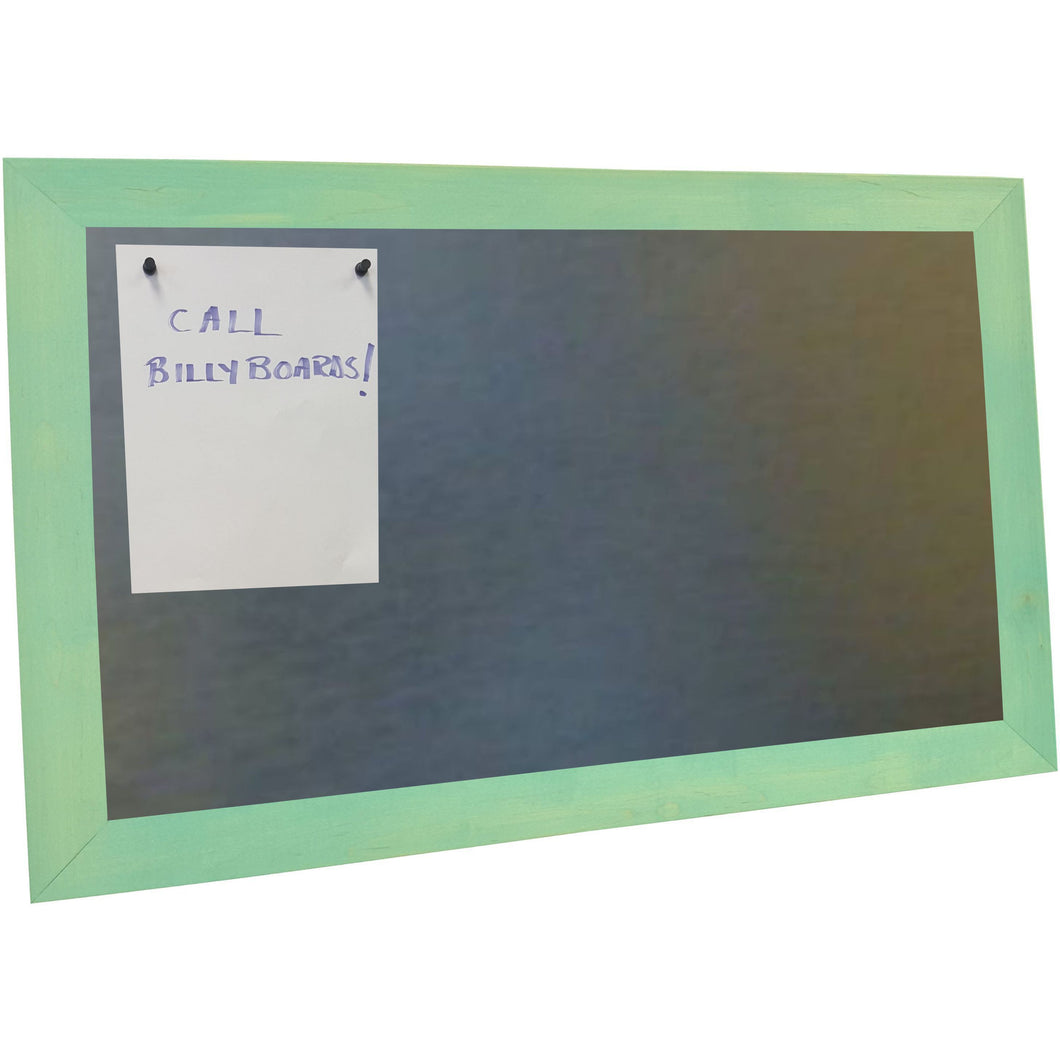 Galvanized Magnetic Bulletin Board - Light Aqua Frame