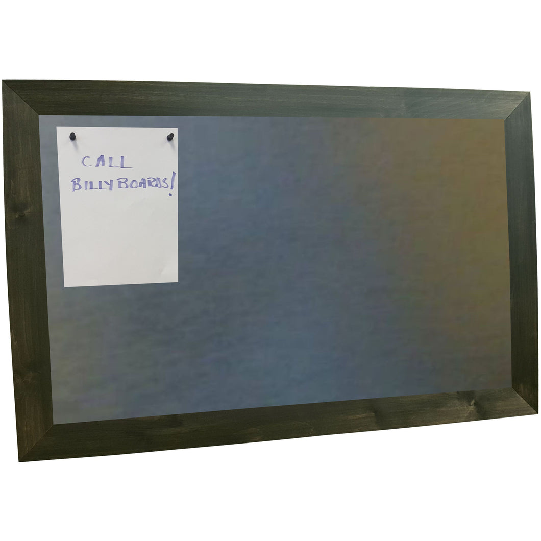 Galvanized Magnetic Bulletin Board - Black Barnwood Frame