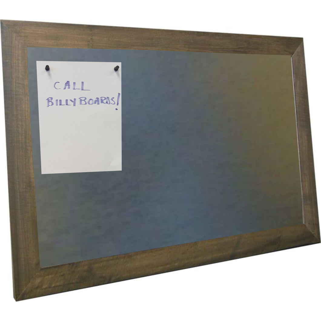Galvanized Magnetic Bulletin Board - Brown Barnwood Frame