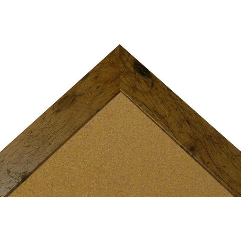 Cork Board with Medium Picture Frame - Light Walnut Rustic Pine BW74011