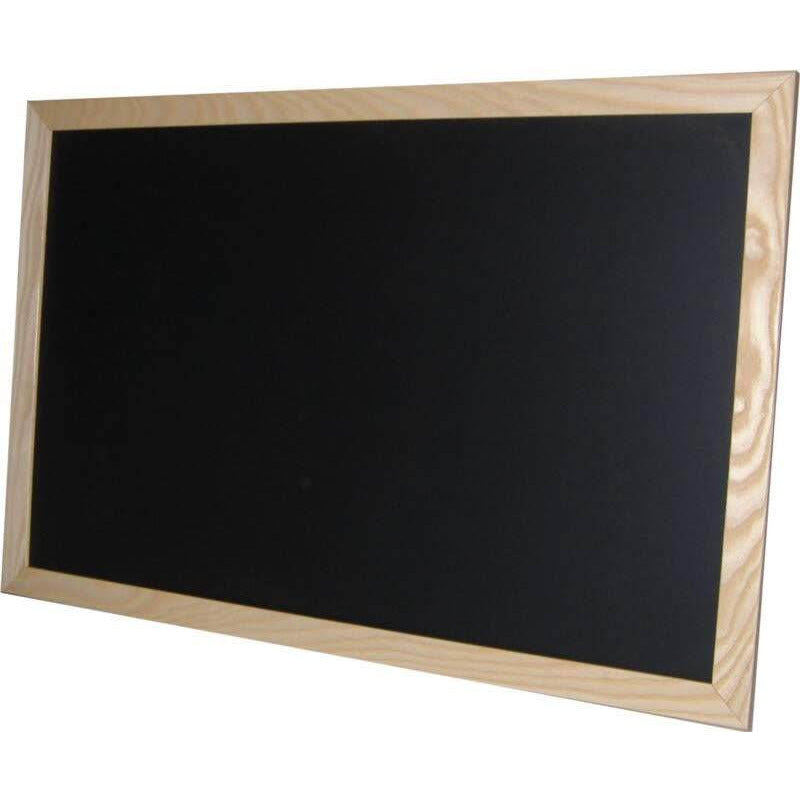Economy Wood Framed Nonmagnetic Chalkboard - Natural Finish-12X18