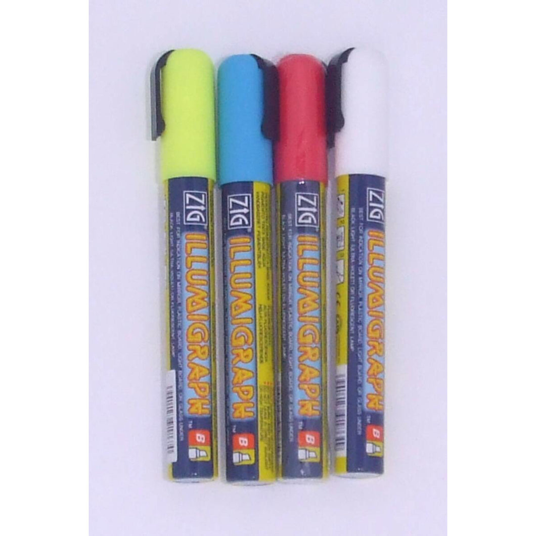 Wet erase markers - Zig Illumigraph 4PK colored assortment