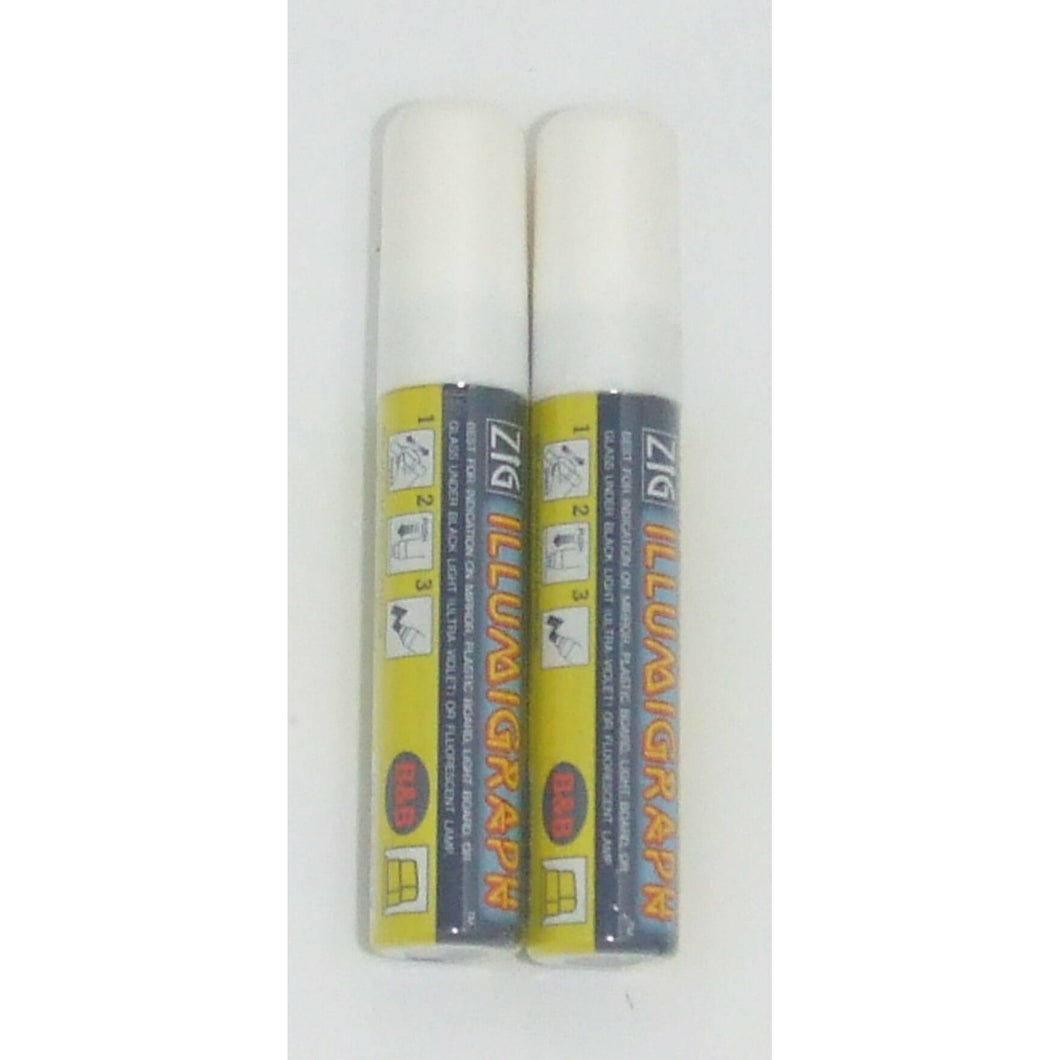 Wet erase markers - big and broad- Zig Illumigraph 2PK White