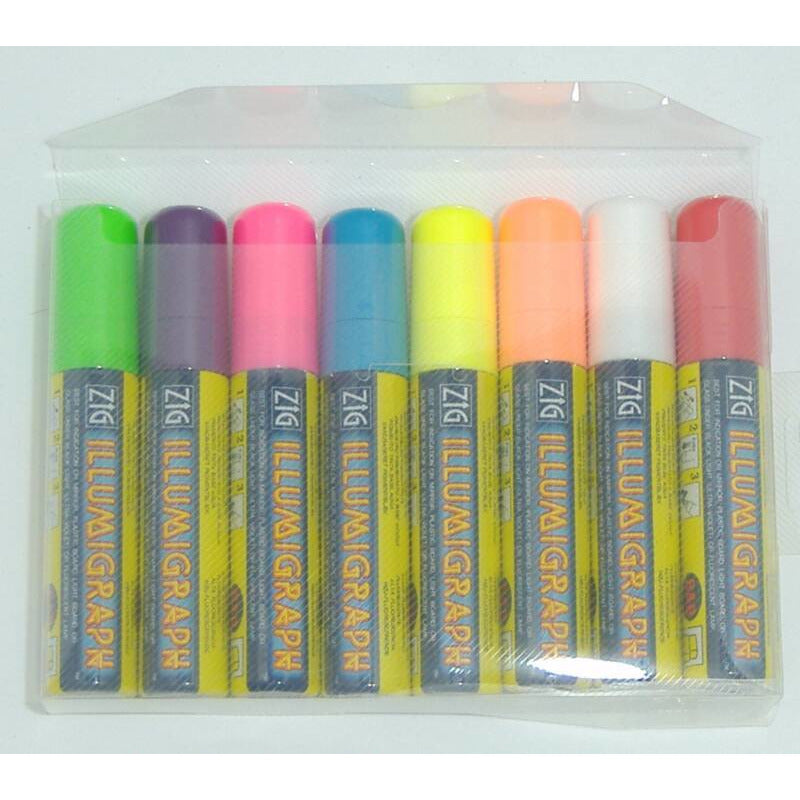 Wet erase markers - big and broad- Zig Illumigraph 8PK colored assortment