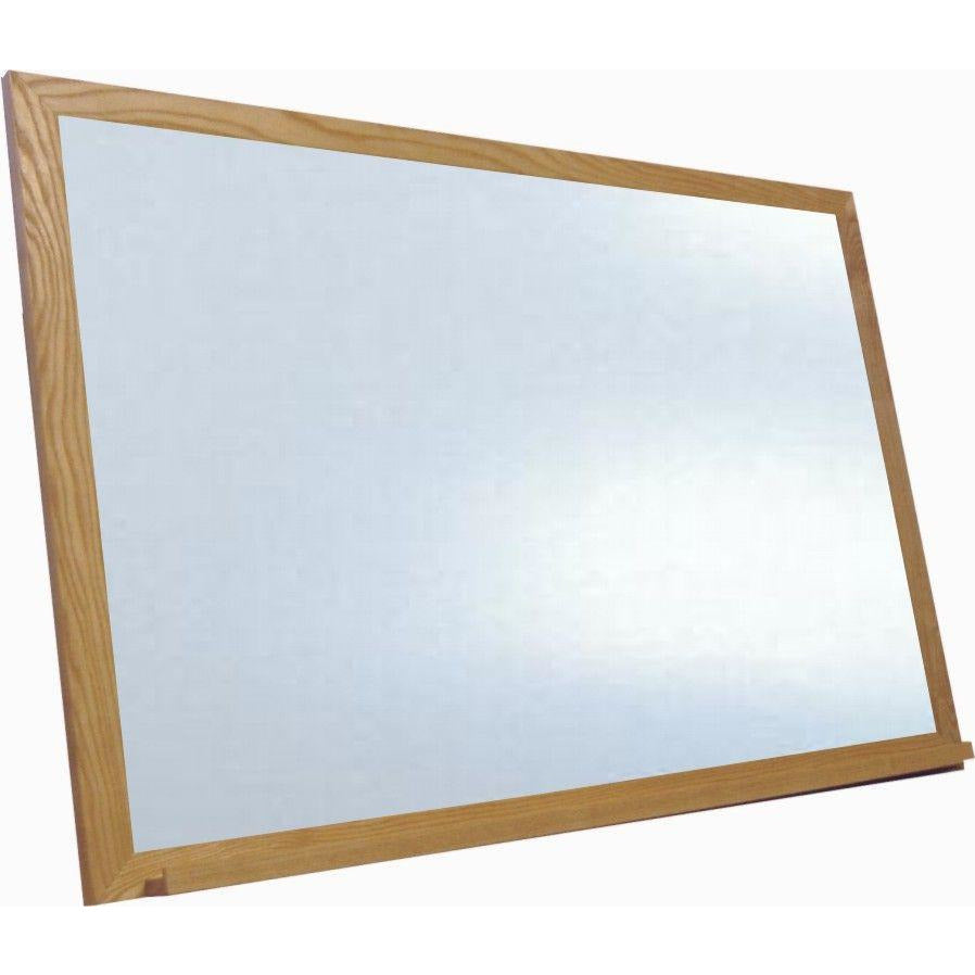 Economy Wood Framed White Dry Erase Board - Oak Golden Finish