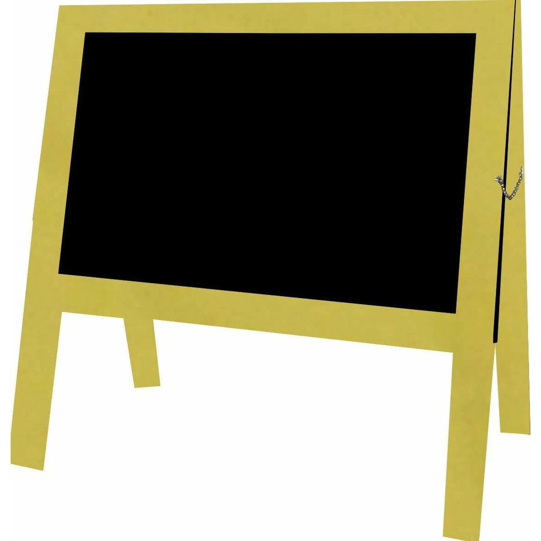 Outdoor Little Peddler Chalkboard Easel - Yellow - With Legs - Wide Orientation